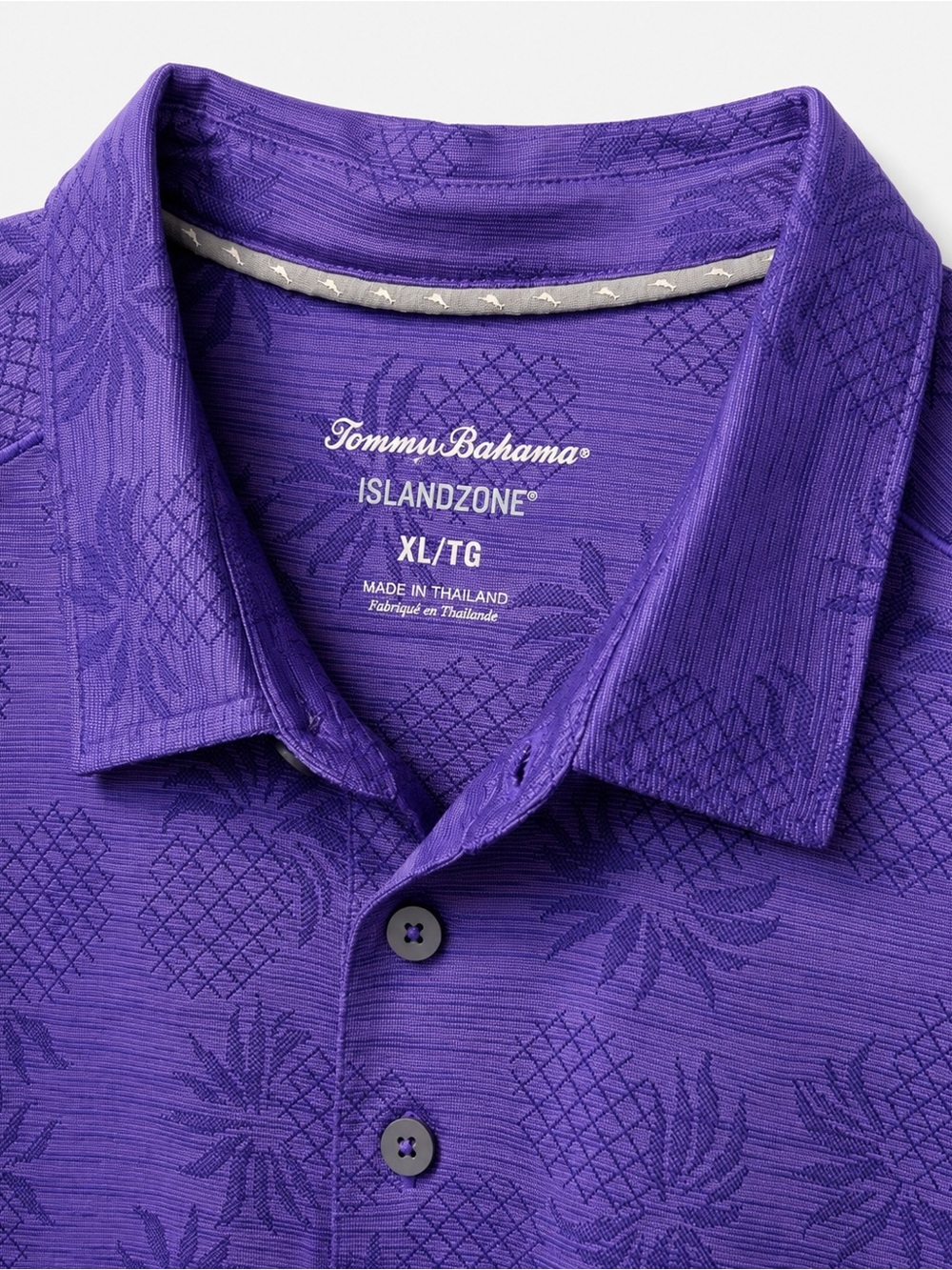 Tommy Bahama Purple Pineapple Jacquard Polo - Picture 2 of 4